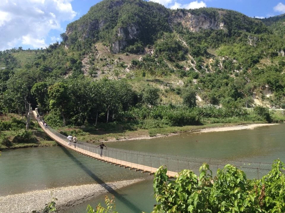 Completed highway bridge in Haiti