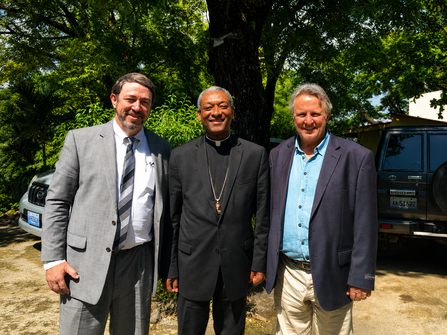 David with clergy and a Cashman Family Foundation partner in Haiti