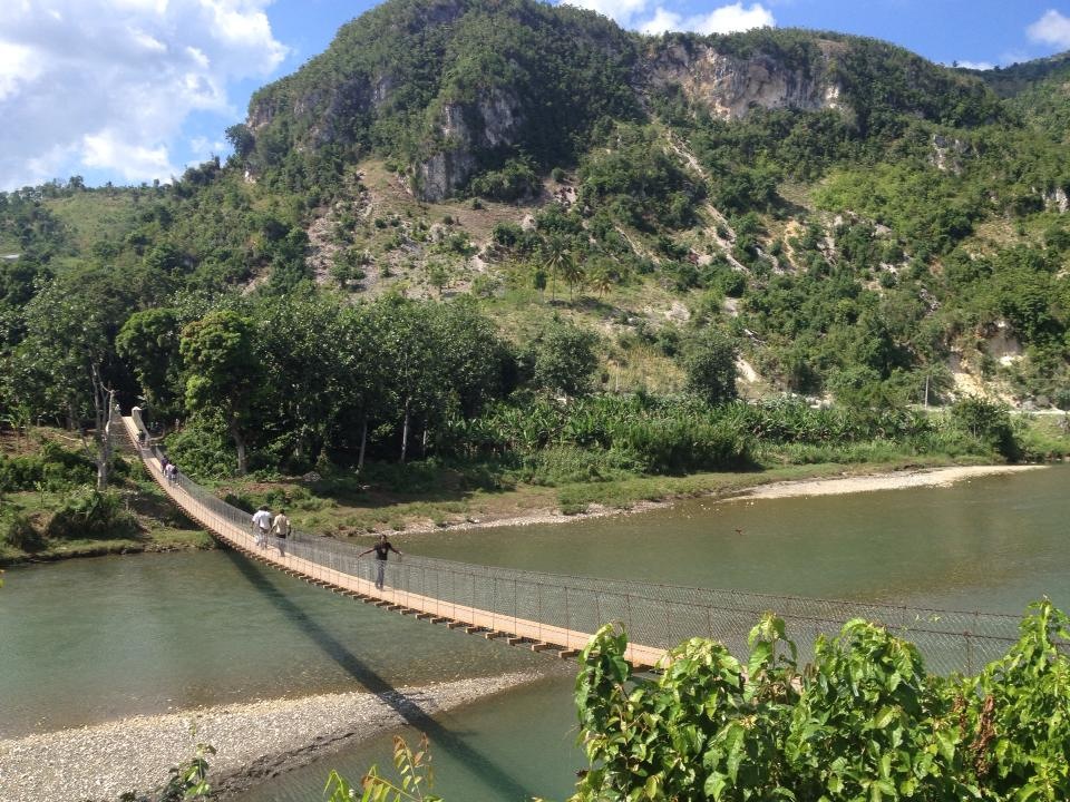 Completed highway bridge in Haiti